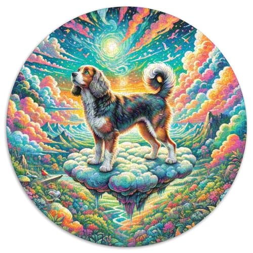 Englischer Springer Spaniel Rundes 1000 Puzzle Puzzle Rundes Puzzle Haustier Hund Stressabbau-Spielzeug Für Erwachsene Und Kinder Schwieriges Großes 1000pcs (67.5x67.5cm) von MPASHJHCV