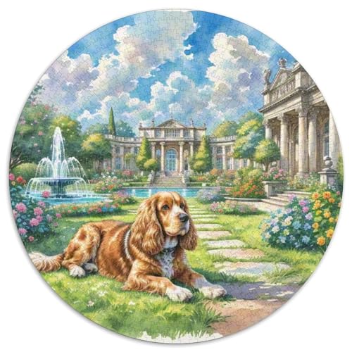 Englischer Springer Spaniel Rundes 1000 Puzzle Puzzle Rundes Puzzle Haustier Hund Stressabbau-Spielzeug Für Erwachsene Und Kinder Unmögliches Puzzle Für Erwachsene 1000pcs (67.5x67.5cm) von MPASHJHCV