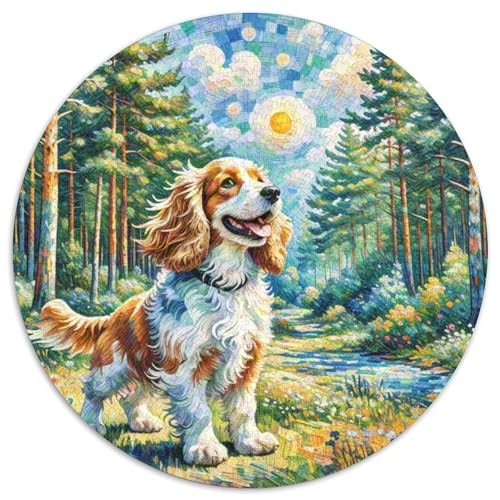 Englischer Springer Spaniel Rundes 1000 Puzzle Puzzle Rundes Puzzle Haustier Hund Stressabbau-Spielzeug Für Erwachsene Und Kinder Unmögliches Puzzle Für Erwachsene 1000pcs (67.5x67.5cm) von MPASHJHCV