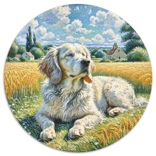 Goldener Retriever Rundes 1000 Puzzle Puzzle Rundes Puzzle Haustierhund Geschenke Für Erwachsene Kinder Schwieriges Großes 1000pcs (67.5x67.5cm) von MPASHJHCV