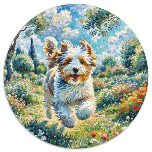 Haustierhund Rundes 1000 Puzzle Puzzle Rundes Puzzle Haustierhund Stressabbau-Spielzeug Für Erwachsene Und Kinder Schwieriges Großes 1000pcs (67.5x67.5cm) von MPASHJHCV