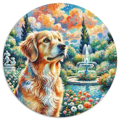 Irischer Setter Rundes 1000 Puzzle Puzzle Rund Puzzle Haustierhund Pädagogisches Für Erwachsene Und Kinder Puzzle Erwachsene Anspruchsvoll 1000pcs (67.5x67.5cm) von MPASHJHCV