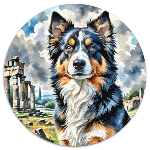 Irischer Setter Rundes 1000 Puzzle Puzzle Rund Puzzle Haustierhund Verringerter Druck Schwieriges Für Erwachsene Kinder Unmögliches Puzzle Für Erwachsene 1000pcs (67.5x67.5cm) von MPASHJHCV