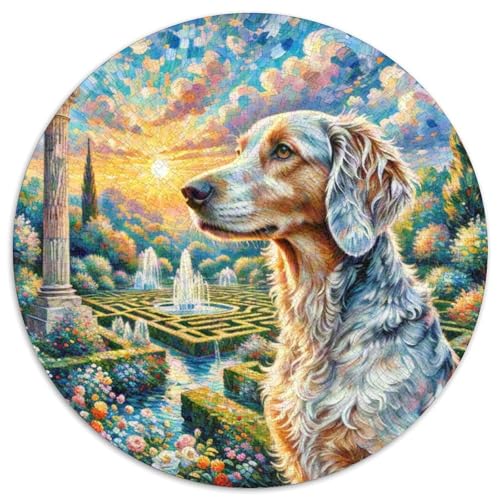 Irischer Setter Rundes 1000 Puzzle Puzzle Rundes Puzzle Haustierhund Stressabbau-Spielzeug Für Erwachsene Kinder Schwieriges Großes 1000pcs (67.5x67.5cm) von MPASHJHCV