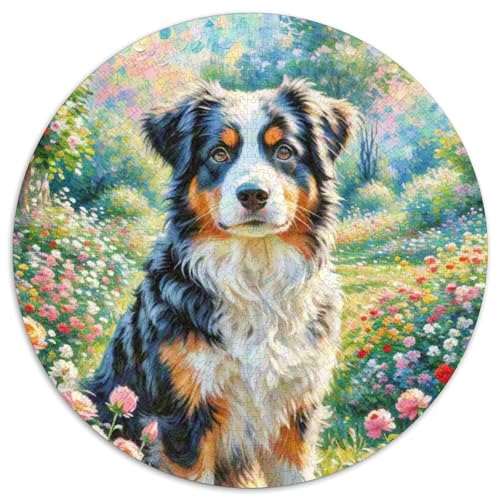 Malinois Rundes 1000 Puzzle Puzzle Rund Puzzle Haustier Hund Stressabbau-Spielzeug Für Erwachsene Und Kinder Schwieriges Großes 1000pcs (67.5x67.5cm) von MPASHJHCV