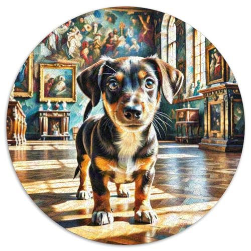 Miniatur Pinscher Rundes 1000 Puzzle Puzzle Rund Puzzle Haustier Hund Pädagogisches Für Erwachsene Kinder Schwieriges Großes 1000pcs (67.5x67.5cm) von MPASHJHCV
