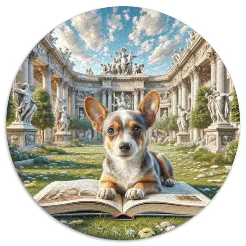 Miniatur Pinscher Rundes 1000 Puzzle Puzzle Rund Puzzle Haustier Hund Stressabbau-Spielzeug Für Erwachsene Und Kinder Erwachsene Impossible Puzzle 1000pcs (67.5x67.5cm) von MPASHJHCV