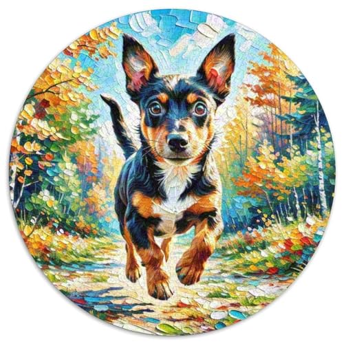 Miniatur Pinscher Rundes 1000 Puzzle Puzzle Rund Puzzle Haustier Hund Stressabbau-Spielzeug Für Erwachsene Und Kinder Schwieriges Großes 1000pcs (67.5x67.5cm) von MPASHJHCV