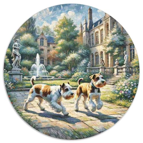 Miniatur Schnauzer Rundes 1000 Puzzle Puzzle Rund Puzzle Haustier Hund Verringerter Druck Schwieriges Für Erwachsene Und Kinder Erwachsene Impossible Puzzle 1000pcs (67.5x67.5cm) von MPASHJHCV