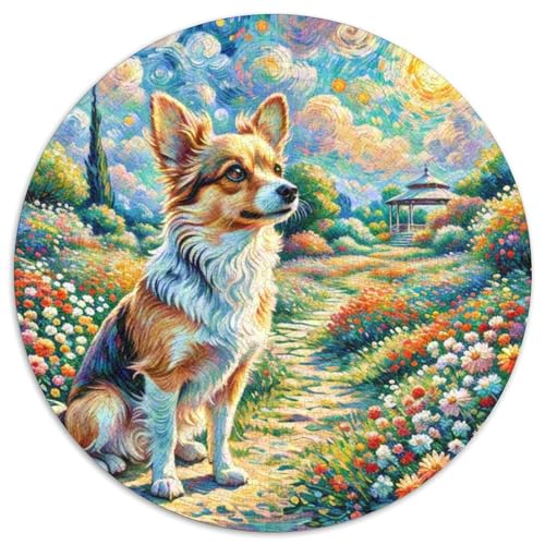 Papillon Rundes 1000 Puzzle Puzzle Rund Puzzle Haustier Hund Stressabbau-Spielzeug Für Erwachsene Und Kinder Schwieriges Großes 1000pcs (67.5x67.5cm) von MPASHJHCV