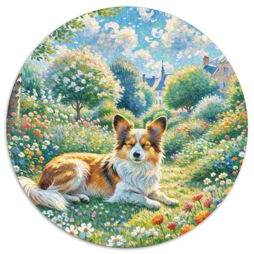 Papillon Rundes 1000 Puzzle Puzzle Rundes Puzzle Haustier Hund Pädagogisches Für Erwachsene Kinder Schwieriges Großes 1000pcs (67.5x67.5cm) von MPASHJHCV