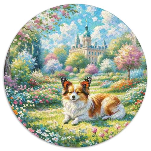Papillon Rundes 1000 Puzzle Puzzle Rundes Puzzle Haustier Hund Stressabbau-Spielzeug Für Erwachsene Und Kinder Erwachsene Impossible Puzzle 1000pcs (67.5x67.5cm) von MPASHJHCV