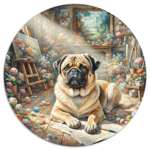 Pekinger Rundes 1000 Puzzle Puzzle Rundes Puzzle Haustier Hund Stressabbau-Spielzeug Für Erwachsene Und Kinder Erwachsene Impossible Puzzle 1000pcs (67.5x67.5cm) von MPASHJHCV