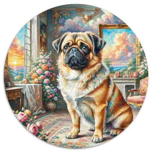 Pekinger Rundes 1000 Puzzle Puzzle Rundes Puzzle Haustier Hund Stressabbau-Spielzeug Für Erwachsene Und Kinder Unmögliches Puzzle Für Erwachsene 1000pcs (67.5x67.5cm) von MPASHJHCV