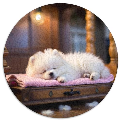 Pommern Rundes 1000 Puzzle Puzzle Rund Puzzle Haustier Hund Stressabbau-Spielzeug Für Erwachsene Kinder Unmögliches Puzzle Für Erwachsene 1000pcs (67.5x67.5cm) von MPASHJHCV