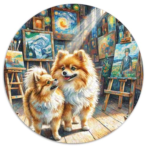 Pommern Rundes 1000 Puzzle Puzzle Rundes Puzzle Haustier Hund Geschenke Für Erwachsene Kinder Schwieriges Großes 1000pcs (67.5x67.5cm) von MPASHJHCV