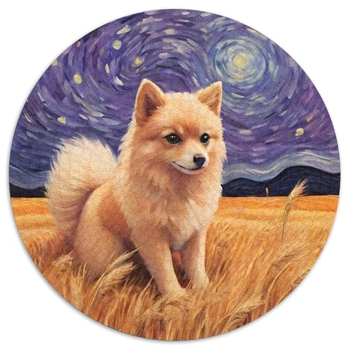 Pommern Rundes 1000 Puzzle Puzzle Rundes Puzzle Haustier Hund Stressabbau-Spielzeug Für Erwachsene Kinder Schwieriges Großes 1000pcs (67.5x67.5cm) von MPASHJHCV
