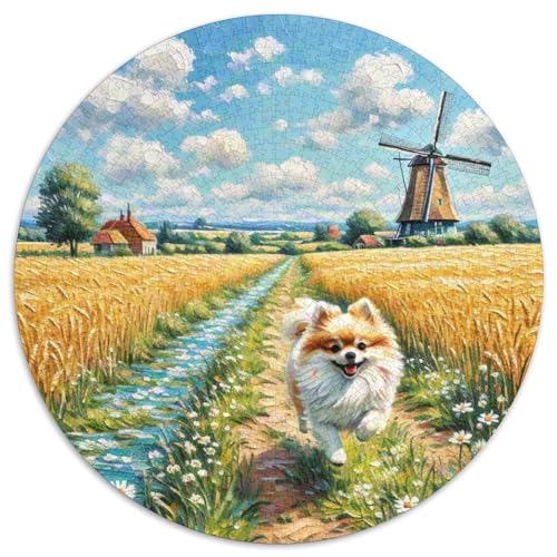 Pommern Rundes 1000 Puzzle Puzzle Rundes Puzzle Haustier Hund Stressabbau-Spielzeug Für Erwachsene Kinder Unmögliches Puzzle Für Erwachsene 1000pcs (67.5x67.5cm) von MPASHJHCV