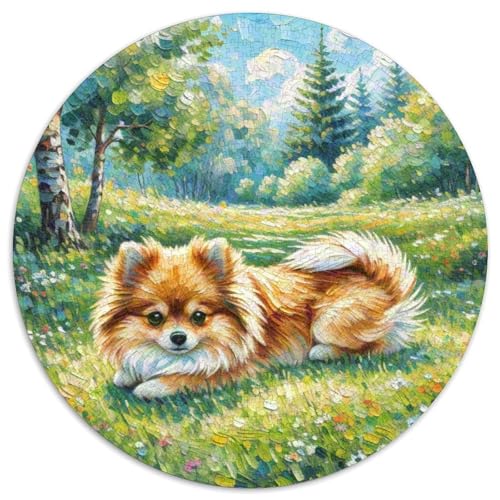 Pommern Rundes 1000 Puzzle Puzzle Rundes Puzzle Haustier Hund Stressabbau-Spielzeug Für Erwachsene Kinder Unmögliches Puzzle Für Erwachsene 1000pcs (67.5x67.5cm) von MPASHJHCV
