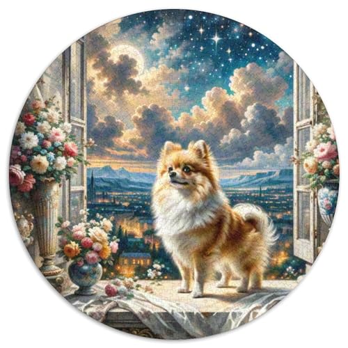 Pommern Rundes 1000 Puzzle Puzzle Rundes Puzzle Haustier Hund Stressabbau-Spielzeug Für Erwachsene Und Kinder Unmögliches Puzzle Für Erwachsene 1000pcs (67.5x67.5cm) von MPASHJHCV