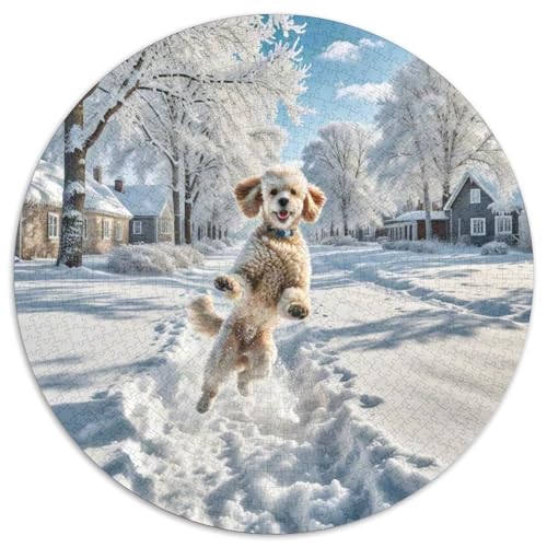 Poodle Rundes 1000 Puzzle Puzzle Rund Puzzle Haustierhund Geschenke Für Erwachsene Und Kinder Schwieriges Großes 1000pcs (67.5x67.5cm) von MPASHJHCV