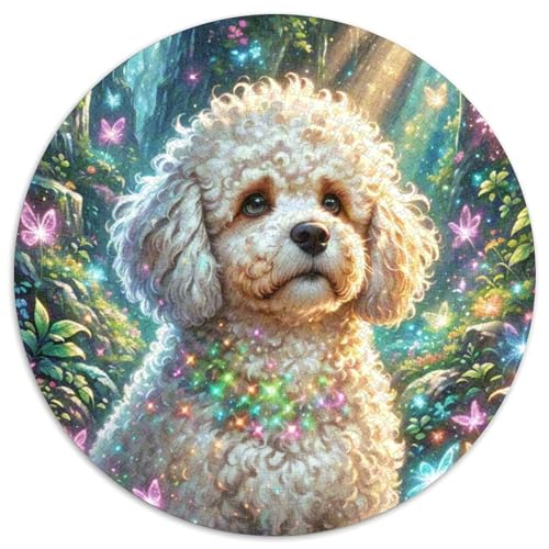 Poodle Rundes 1000 Puzzle Puzzle Rund Puzzle Haustierhund Stressabbau-Spielzeug Für Erwachsene Und Kinder Schwieriges Großes 1000pcs (67.5x67.5cm) von MPASHJHCV