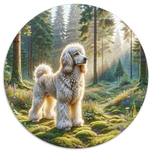 Poodle Rundes 1000 Puzzle Puzzle Rundes Puzzle Haustierhund Pädagogisches Für Erwachsene Und Kinder Schwieriges Großes 1000pcs (67.5x67.5cm) von MPASHJHCV