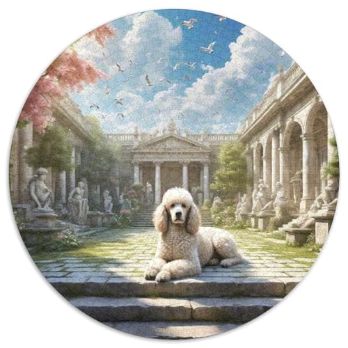 Poodle Rundes 1000 Puzzle Puzzle Rundes Puzzle Haustierhund Stressabbau-Spielzeug Für Erwachsene Und Kinder Erwachsene Impossible Puzzle 1000pcs (67.5x67.5cm) von MPASHJHCV