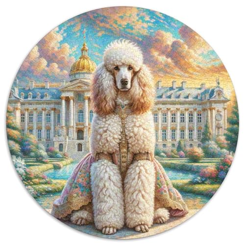 Poodle Rundes 1000 Puzzle Puzzle Rundes Puzzle Haustierhund Stressabbau-Spielzeug Für Erwachsene Und Kinder Unmögliches Puzzle Für Erwachsene 1000pcs (67.5x67.5cm) von MPASHJHCV