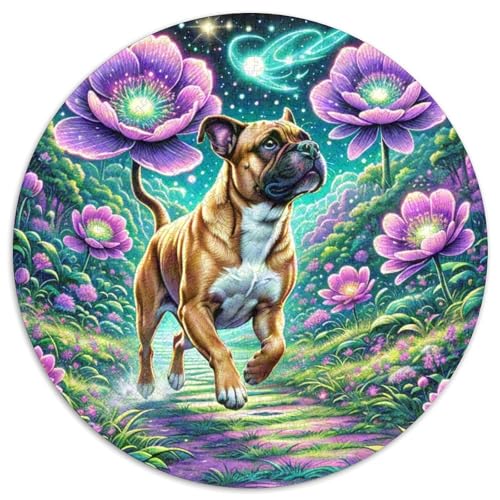 Portugiesischer Wasserhund Rundes 1000 Puzzle Puzzle Rund Puzzle Haustier Hund Pädagogisches Für Erwachsene Und Kinder Erwachsene Impossible Puzzle 1000pcs (67.5x67.5cm) von MPASHJHCV