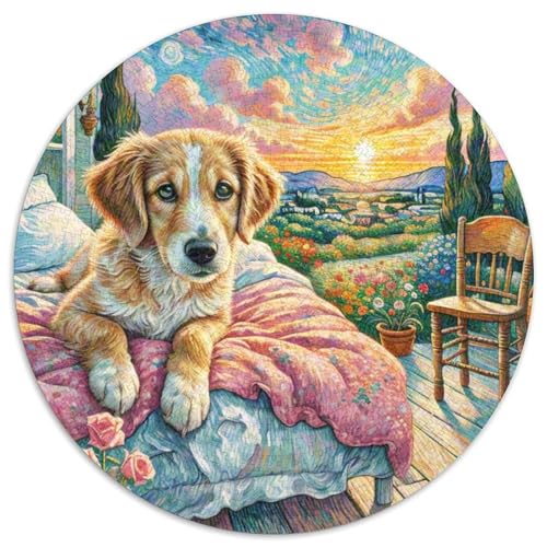 Portugiesischer Wasserhund Rundes 1000 Puzzle Puzzle Rund Puzzle Haustier Hund Pädagogisches Für Erwachsene Und Kinder Puzzle Erwachsene Anspruchsvoll 1000pcs (67.5x67.5cm) von MPASHJHCV