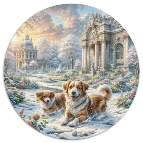 Portugiesischer Wasserhund Rundes 1000 Puzzle Puzzle Rundes Puzzle Haustier Hund Pädagogisches Für Erwachsene Und Kinder Erwachsene Impossible Puzzle 1000pcs (67.5x67.5cm) von MPASHJHCV