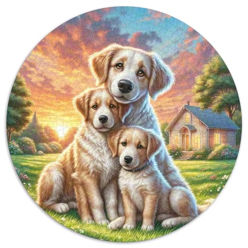 Portugiesischer Wasserhund Rundes 1000 Puzzle Puzzle Rundes Puzzle Haustier Hund Stressabbau-Spielzeug Für Erwachsene Und Kinder Unmögliches Puzzle Für Erwachsene 1000pcs (67.5x67.5cm) von MPASHJHCV