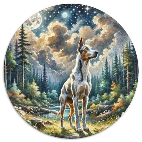 Schäferhund Rundes 1000 Puzzle Puzzle Rund Puzzle Haustierhund Stressabbau-Spielzeug Für Erwachsene Und Kinder Schwieriges Großes 1000pcs (67.5x67.5cm) von MPASHJHCV