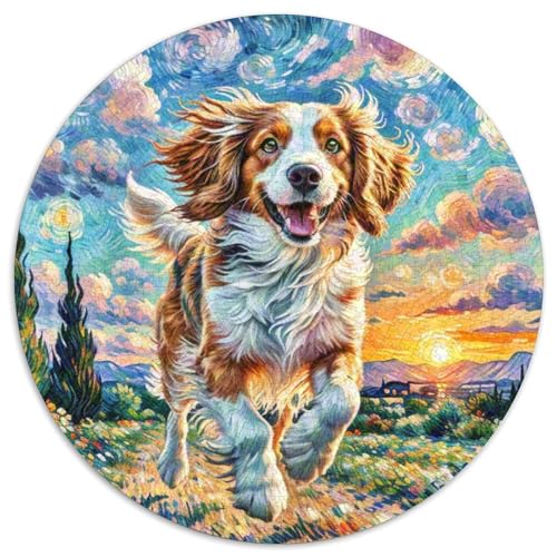 Schäferhund Rundes 1000 Puzzle Puzzle Rund Puzzle Haustierhund Stressabbau-Spielzeug Für Erwachsene Und Kinder Schwieriges Großes 1000pcs (67.5x67.5cm) von MPASHJHCV
