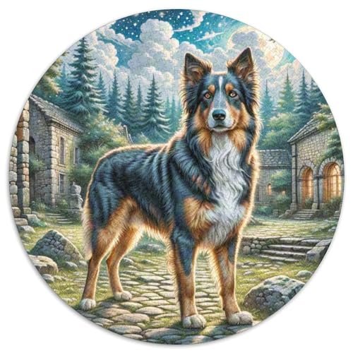 Schäferhund Rundes 1000 Puzzle Puzzle Rundes Puzzle Haustierhund Stressabbau-Spielzeug Für Erwachsene Kinder Erwachsene Impossible Puzzle 1000pcs (67.5x67.5cm) von MPASHJHCV
