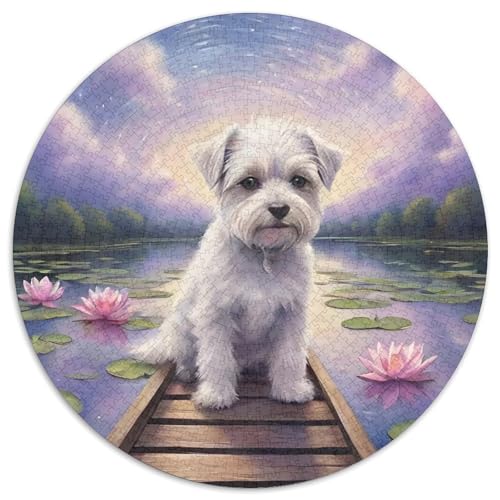 Schnauzer Rundes 1000 Puzzle Puzzle Rund Puzzle Haustier Hund Pädagogisches Für Erwachsene Kinder Unmögliches Puzzle Für Erwachsene 1000pcs (67.5x67.5cm) von MPASHJHCV