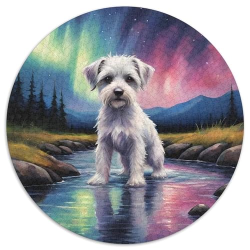 Schnauzer Rundes 1000 Puzzle Puzzle Rund Puzzle Haustier Hund Stressabbau-Spielzeug Für Erwachsene Und Kinder Schwieriges Großes 1000pcs (67.5x67.5cm) von MPASHJHCV