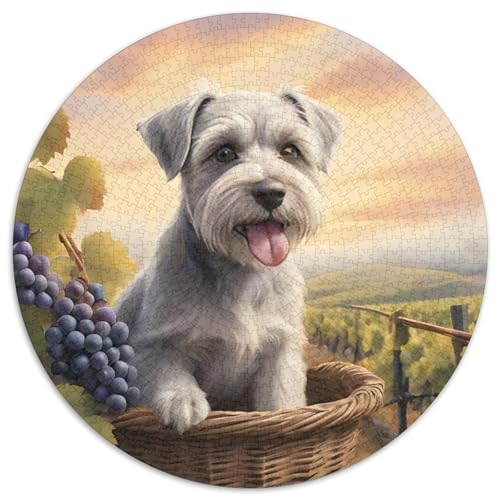 Schnauzer Rundes 1000 Puzzle Puzzle Rund Puzzle Haustier Hund Verringerter Druck Schwieriges Für Erwachsene Kinder Erwachsene Impossible Puzzle 1000pcs (67.5x67.5cm) von MPASHJHCV