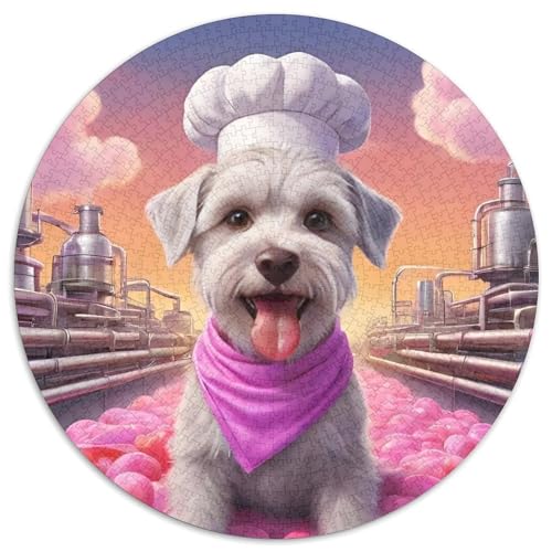 Schnauzer Rundes 1000 Puzzle Puzzle Rundes Puzzle Haustier Hund Stressabbau-Spielzeug Für Erwachsene Kinder Schwieriges Großes 1000pcs (67.5x67.5cm) von MPASHJHCV