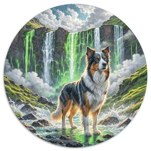 Schottischer Collie Rundes 1000 Puzzle Puzzle Rund Puzzle Haustier Hund Pädagogisches Für Erwachsene Und Kinder Erwachsene Impossible Puzzle 1000pcs (67.5x67.5cm) von MPASHJHCV