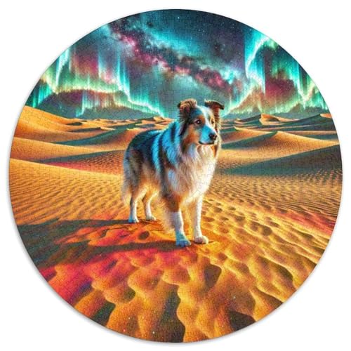 Schottischer Collie Rundes 1000 Puzzle Puzzle Rund Puzzle Haustier Hund Verringerter Druck Schwieriges Für Erwachsene Kinder Erwachsene Impossible Puzzle 1000pcs (67.5x67.5cm) von MPASHJHCV