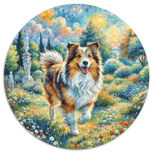 Shetlandsherhund Rundes 1000 Puzzle Puzzle Rund Puzzle Haustier Hund Geschenke Für Erwachsene Und Kinder Schwieriges Großes 1000pcs (67.5x67.5cm) von MPASHJHCV