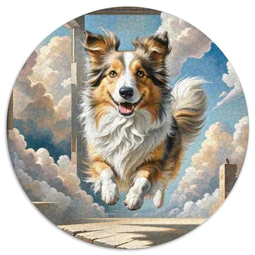 Shetlandsherhund Rundes 1000 Puzzle Puzzle Rundes Puzzle Haustier Hund Pädagogisches Für Erwachsene Und Kinder Puzzle Erwachsene Anspruchsvoll 1000pcs (67.5x67.5cm) von MPASHJHCV