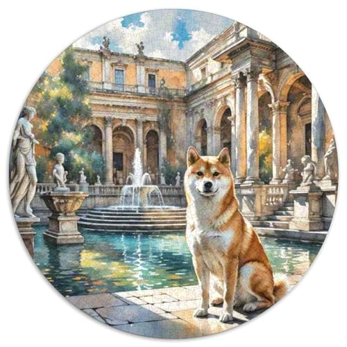 Shiba Inu Rundes 1000 Puzzle Puzzle Rund Puzzle Haustier Hund Pädagogisches Für Erwachsene Und Kinder Erwachsene Impossible Puzzle 1000pcs (67.5x67.5cm) von MPASHJHCV