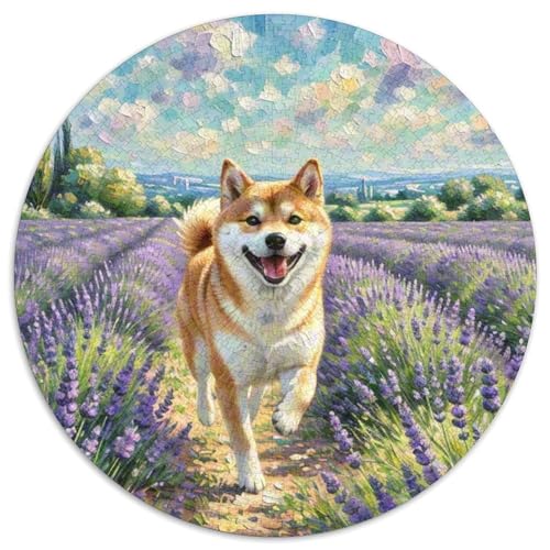 Shiba Inu Rundes 1000 Puzzle Puzzle Rund Puzzle Haustier Hund Stressabbau-Spielzeug Für Erwachsene Kinder Unmögliches Puzzle Für Erwachsene 1000pcs (67.5x67.5cm) von MPASHJHCV