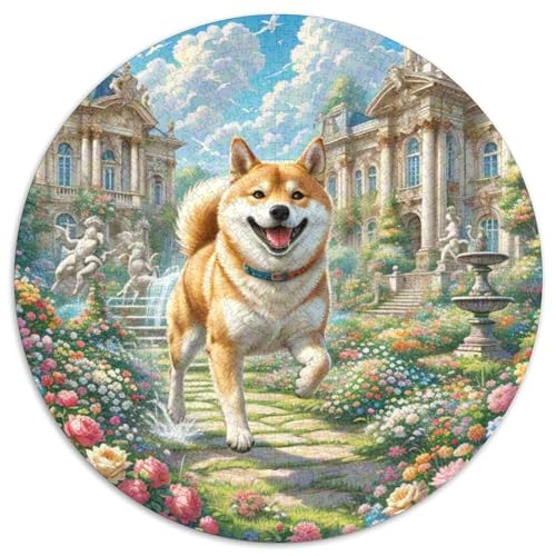 Shiba Inu Rundes 1000 Puzzle Puzzle Rund Puzzle Haustier Hund Stressabbau-Spielzeug Für Erwachsene Und Kinder Puzzle Erwachsene Anspruchsvoll 1000pcs (67.5x67.5cm) von MPASHJHCV