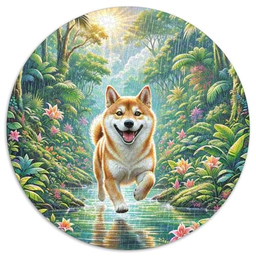 Shiba Inu Rundes 1000 Puzzle Puzzle Rund Puzzle Haustier Hund Verringerter Druck Schwieriges Für Erwachsene Und Kinder Schwieriges Großes 1000pcs (67.5x67.5cm) von MPASHJHCV