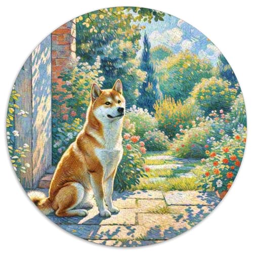 Shiba Inu Rundes 1000 Puzzle Puzzle Rundes Puzzle Haustier Hund Stressabbau-Spielzeug Für Erwachsene Und Kinder Schwieriges Großes 1000pcs (67.5x67.5cm) von MPASHJHCV