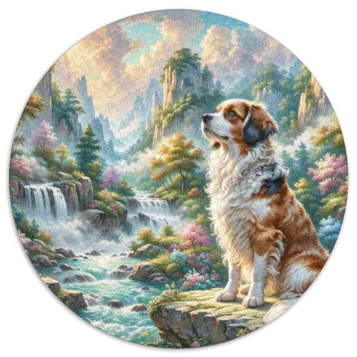 Shih Tzu Rundes 1000 Puzzle Puzzle Rundes Puzzle Haustier Hund Pädagogisches Für Erwachsene Und Kinder Puzzle Erwachsene Anspruchsvoll 1000pcs (67.5x67.5cm) von MPASHJHCV